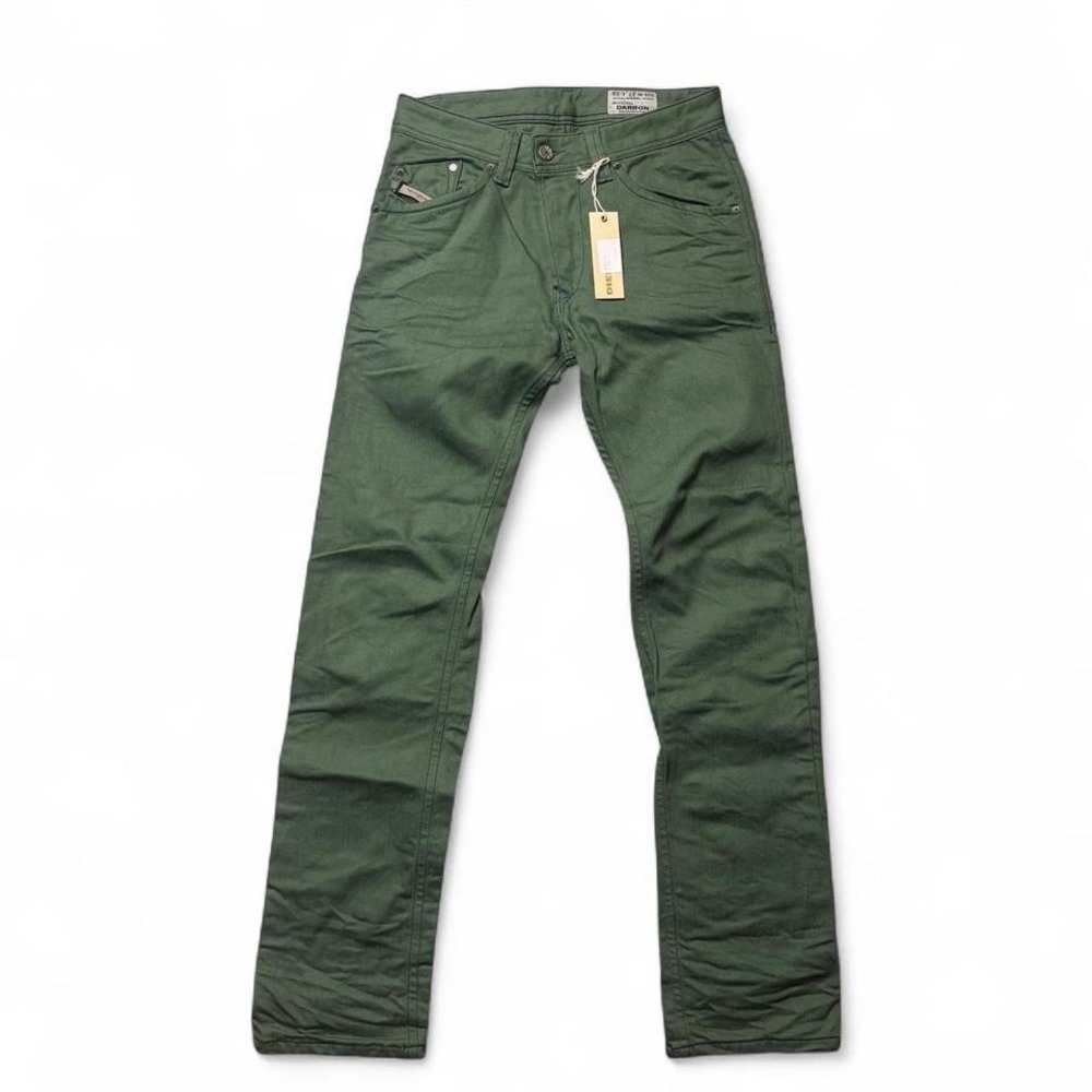 NWT Diesel Darron Regular Slim Tapered Button Fly Jean Green 27x32 Italy Design
